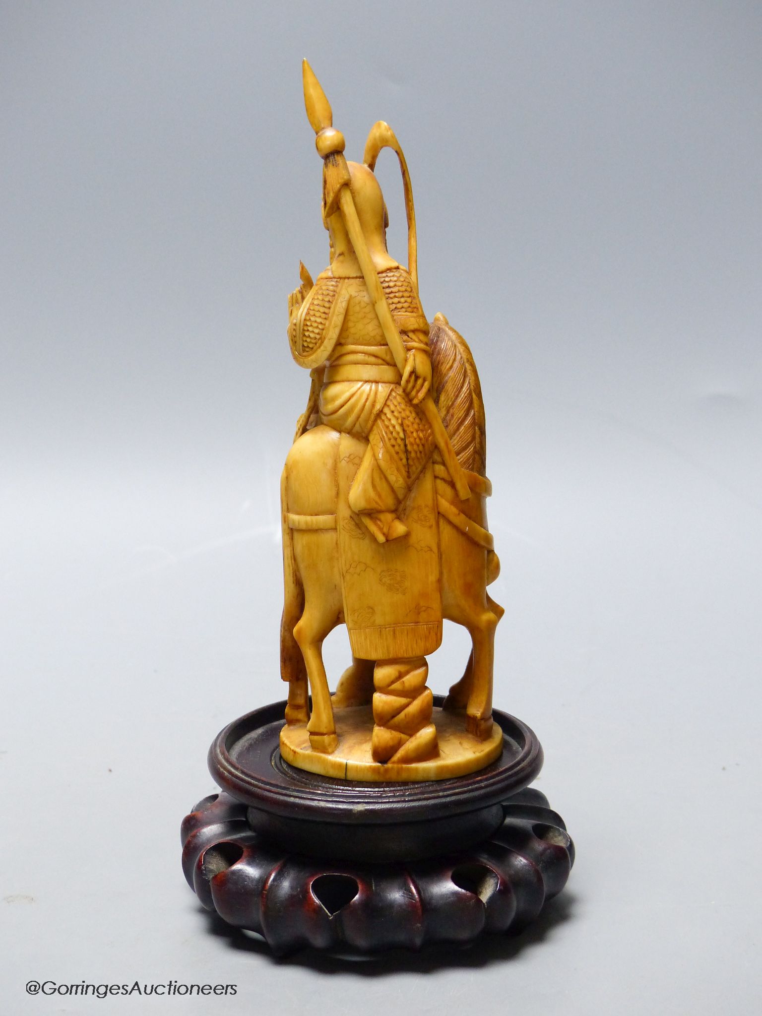 A Chinese ivory group of Hua Mulan, 19th century